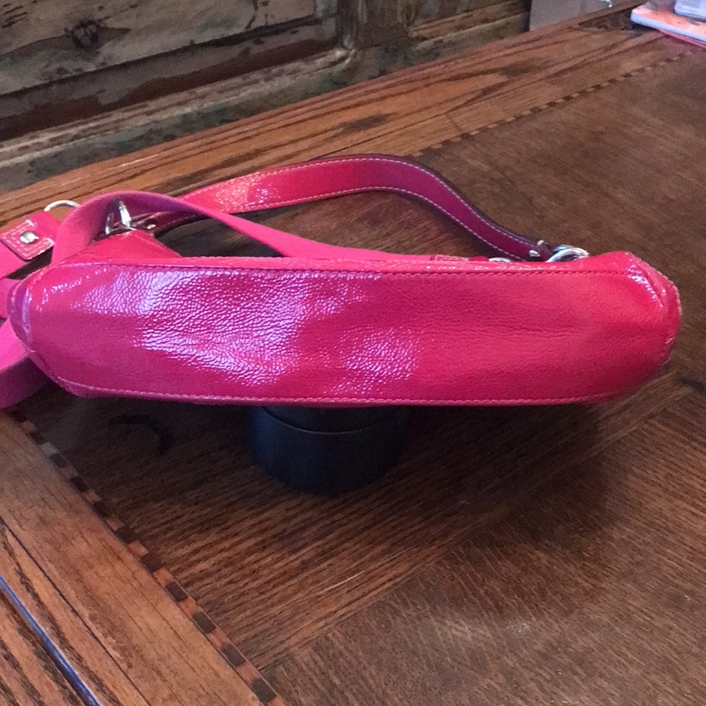 Patent Leather Pink Coach Convertible Bag - Picture 4 of 9